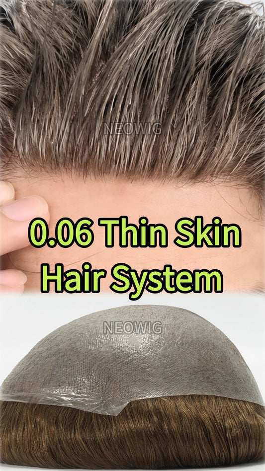 0.06mm Thin Skin Hair Systems for Men