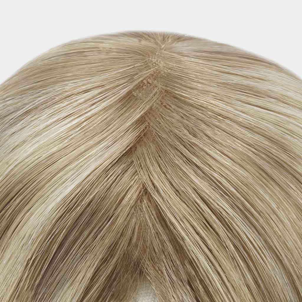Deluxe Mono Top Human Hair Topper with an NPU Front