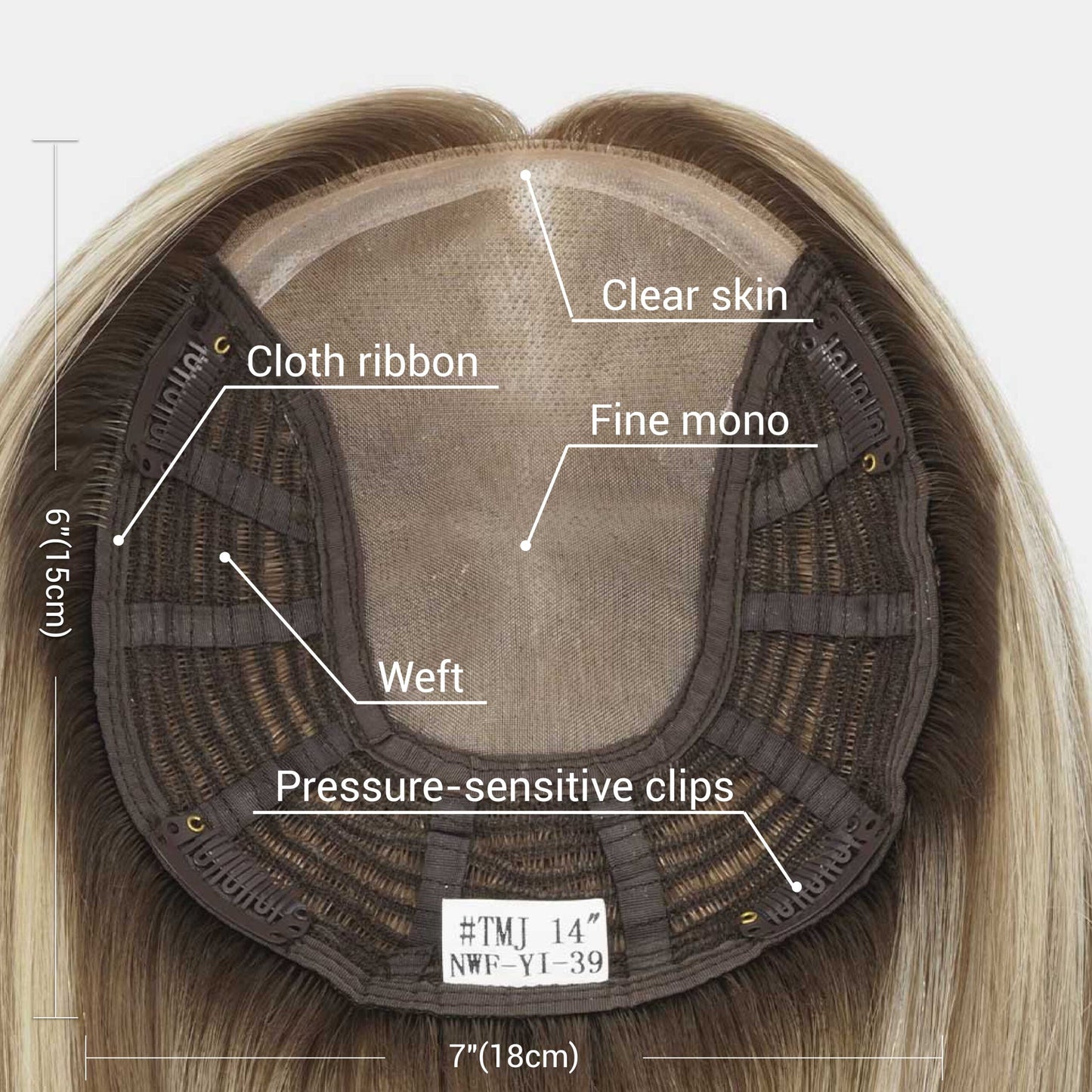 Deluxe Mono Top Human Hair Topper with an NPU Front
