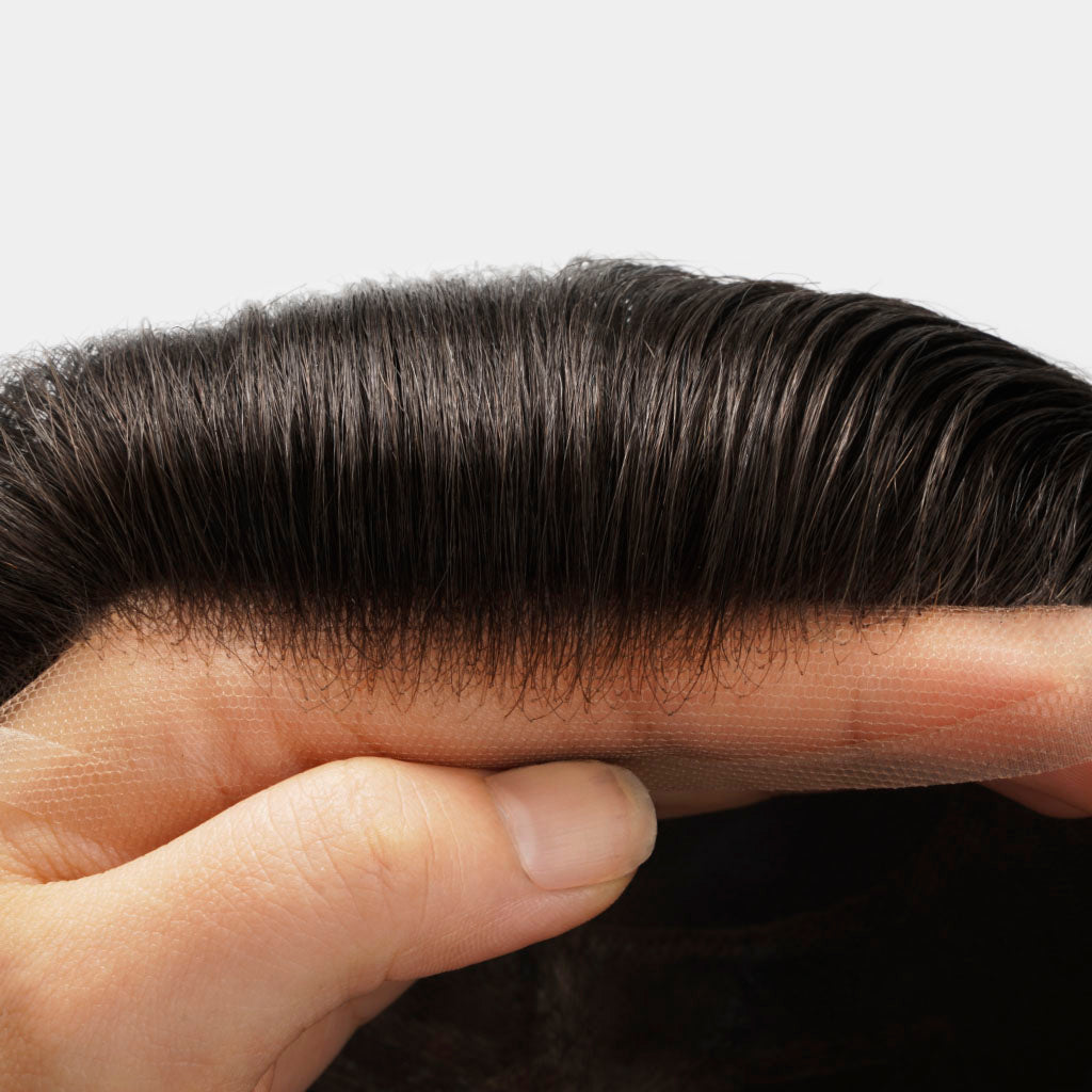 Fine Mono Hairpiece With Skin Gauze Perimeter and Lace Front