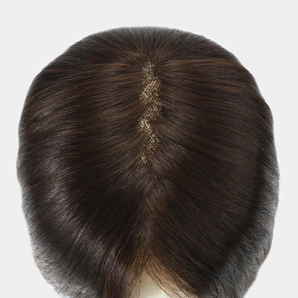 Fine Welded Mono Human Hair Topper with Cuticle-Aligned Mongolian Hair