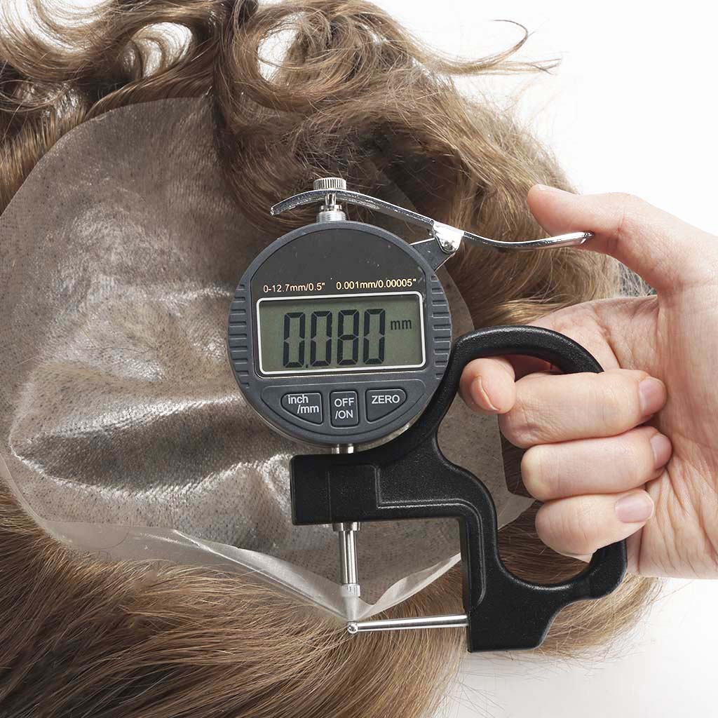 0.08mm Wholesale Skin Hair System for Men Thin Skin Toupee Factory
