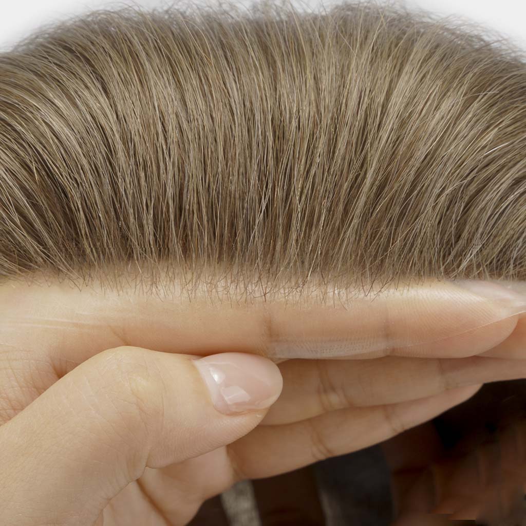 0.08mm Wholesale Skin Hair System for Men Thin Skin Toupee Factory