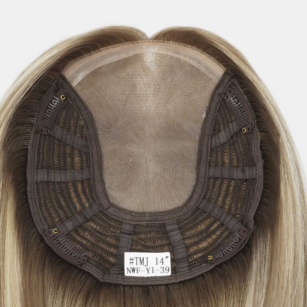 Deluxe Mono Top Human Hair Topper with an NPU Front