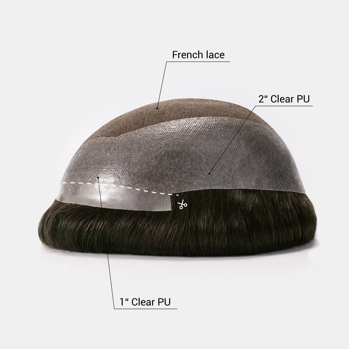NEW AUSTRALIA French Lace Hair System Toupee With a Wider PU Perimeter