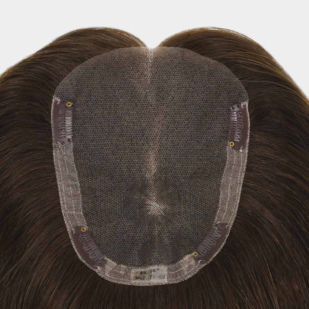 Fine Welded Mono Human Hair Topper with Cuticle-Aligned Mongolian Hair