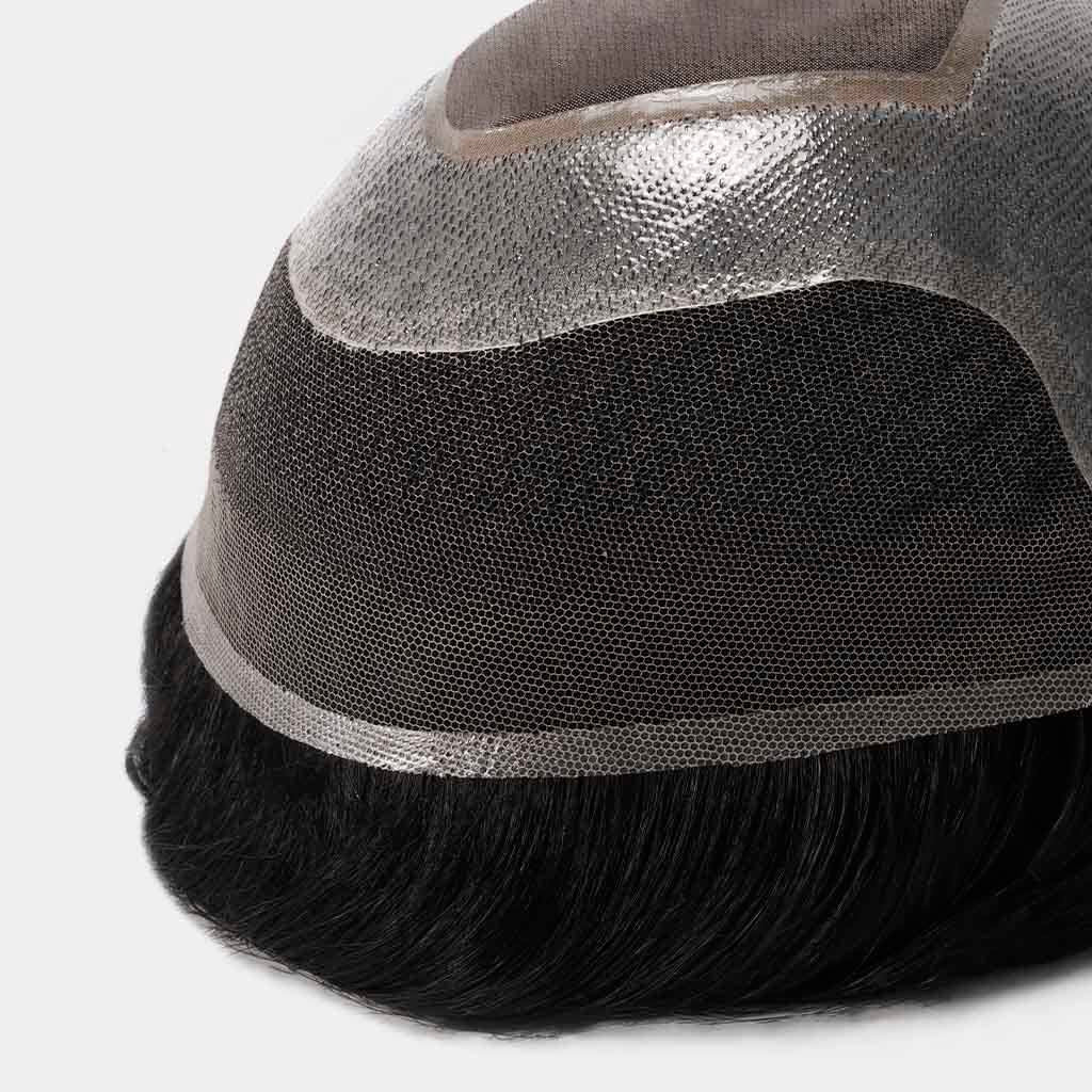 Fine Mono Hairpiece With Skin Gauze Perimeter and Lace Front