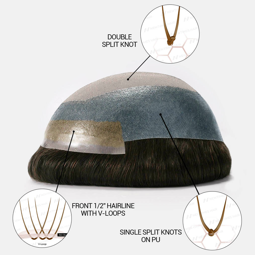 NEW AUSTRALIA Flex Lace Hair System Toupee With a Wider PU Perimeter
