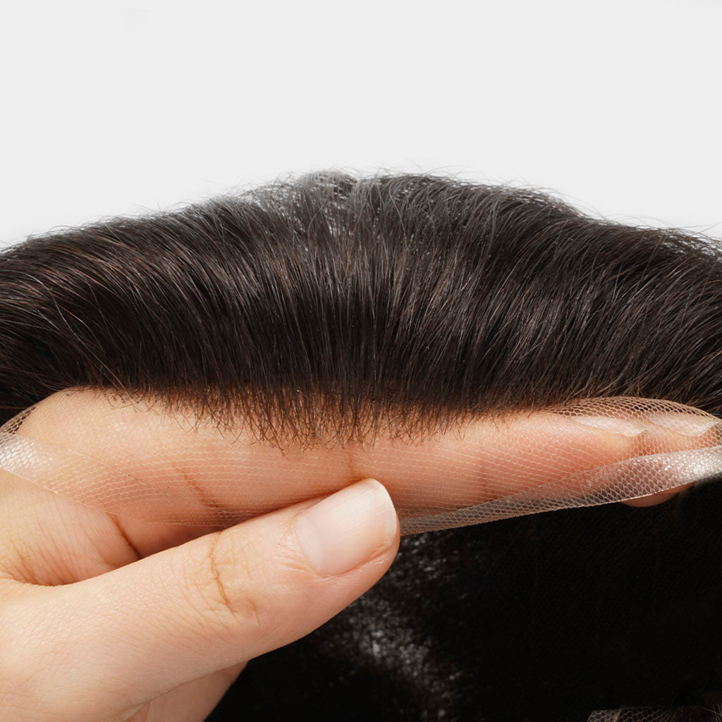 French Lace Men's Hair System With PU Sides and back