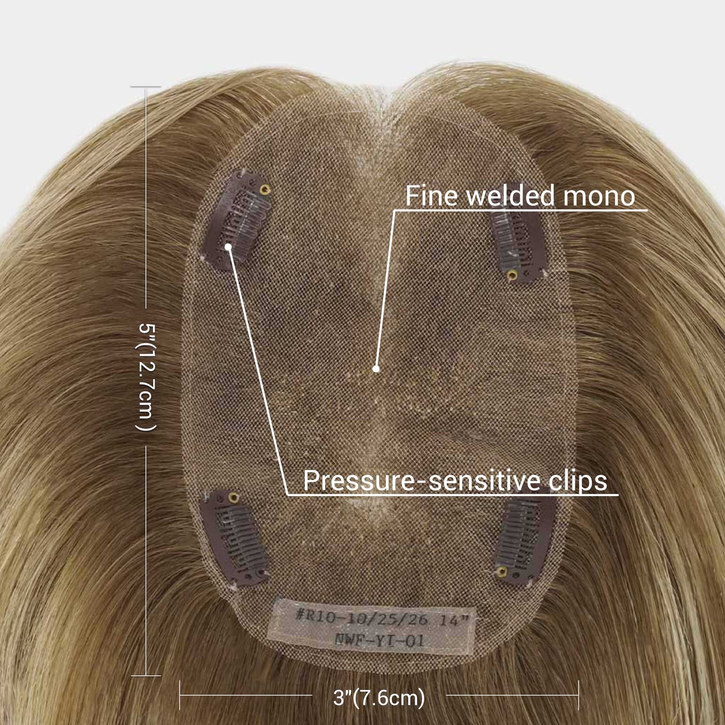 Hand-tied Mono Top Remy Human Hair Topper