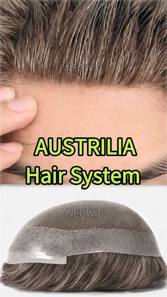 AUSTRALIA Men's Lace Hair System With PU Perimeter